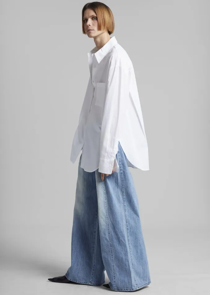 The Frankie Shop Bottoms Oakley Wide Leg Jeans 8211 Blue Wash 8211 Women