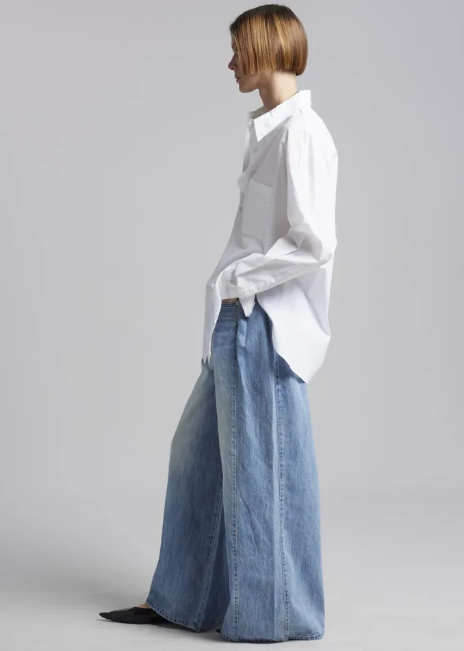 The Frankie Shop Bottoms Oakley Wide Leg Jeans 8211 Blue Wash 8211 Women