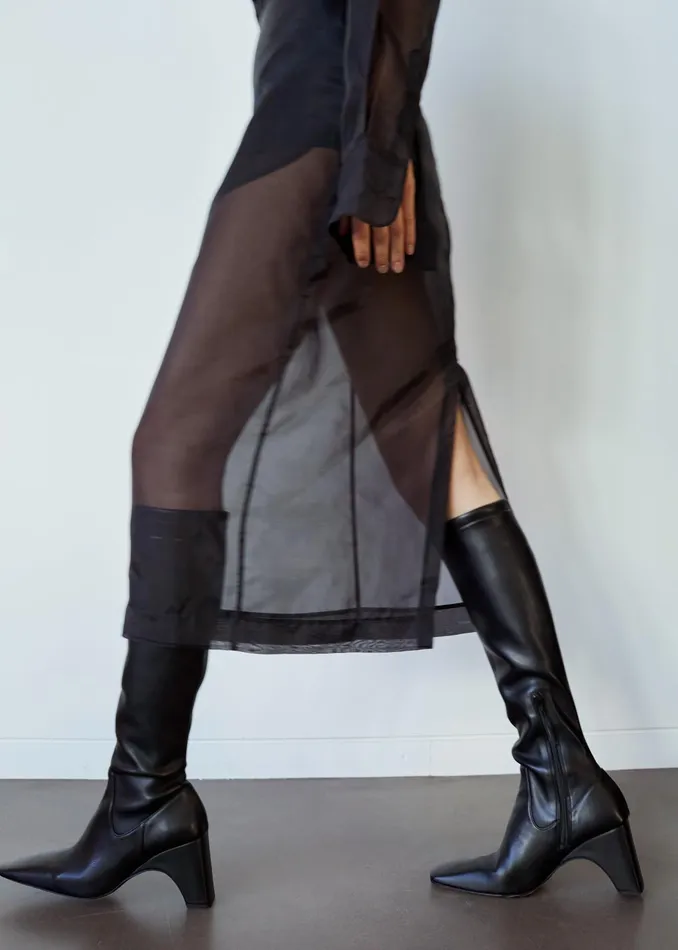 The Frankie Shop Bottoms Peri Sheer Midi Skirt 8211 Black 8211 Women