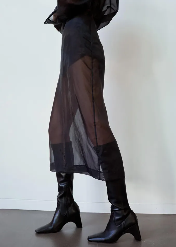 The Frankie Shop Bottoms Peri Sheer Midi Skirt 8211 Black 8211 Women