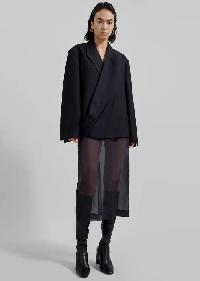 The Frankie Shop Bottoms Peri Sheer Midi Skirt 8211 Black 8211 Women