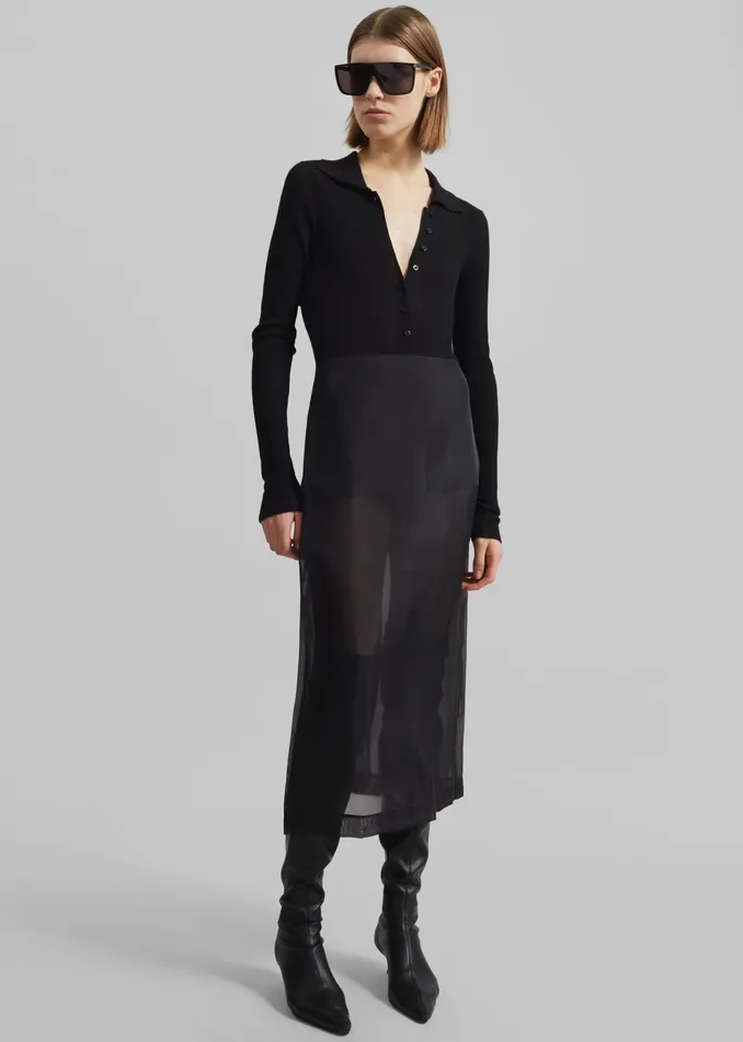 The Frankie Shop Bottoms Peri Sheer Midi Skirt 8211 Black 8211 Women