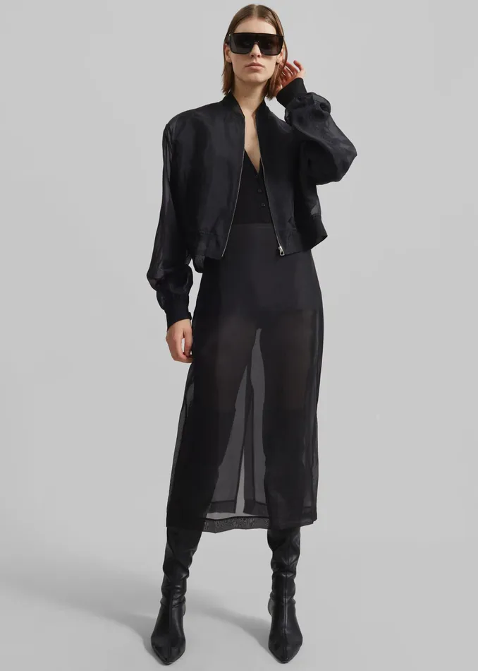 The Frankie Shop Bottoms Peri Sheer Midi Skirt 8211 Black 8211 Women