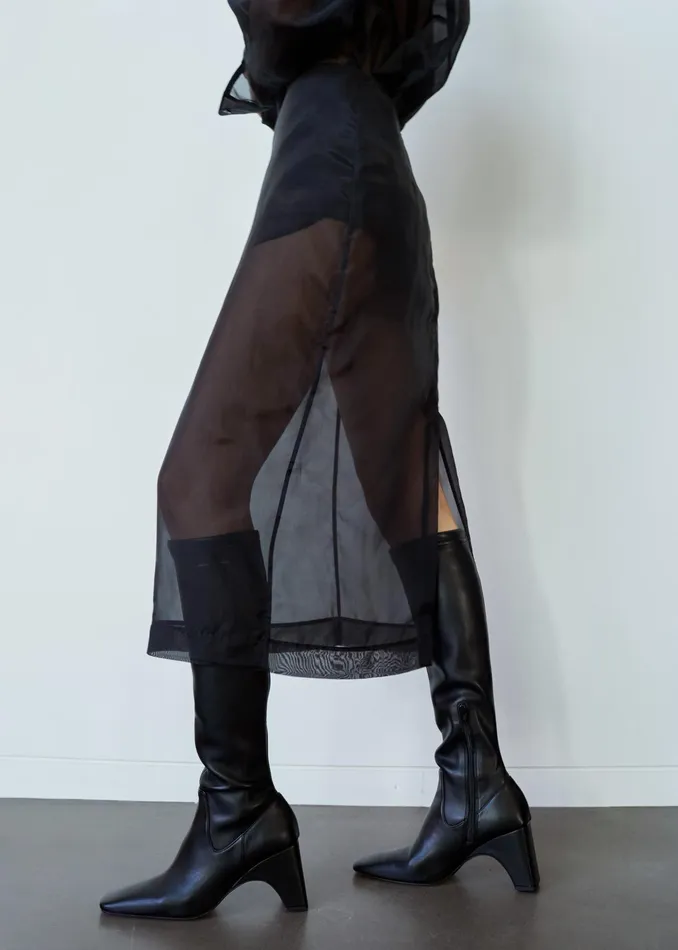 The Frankie Shop Bottoms Peri Sheer Midi Skirt 8211 Black 8211 Women