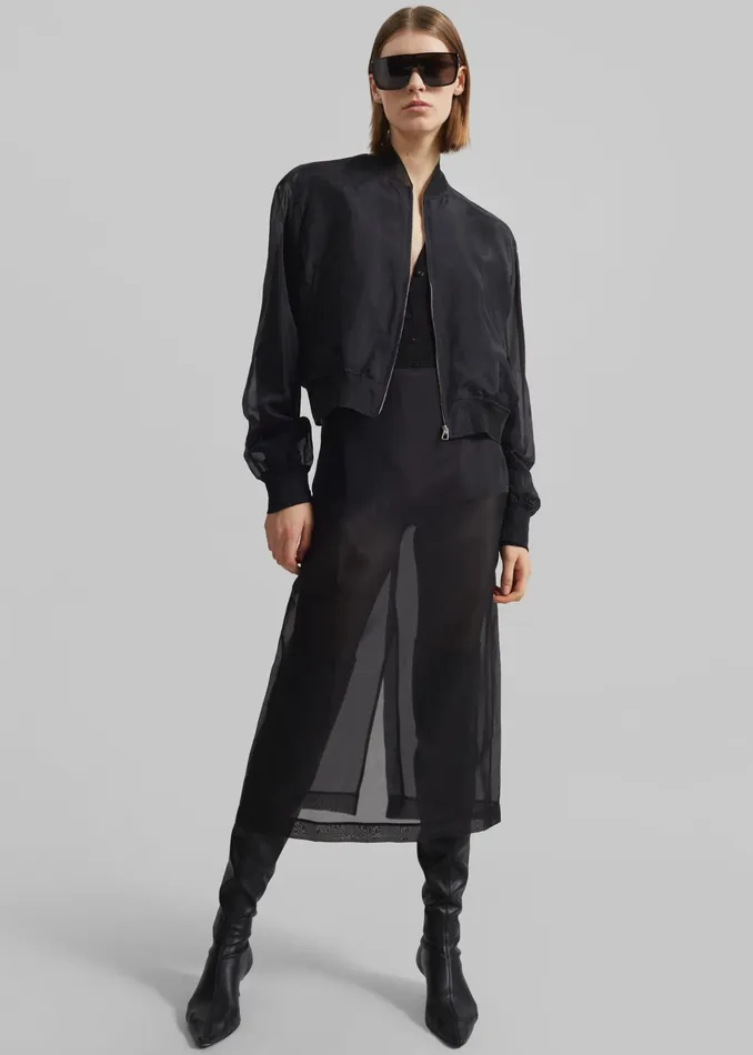 The Frankie Shop Bottoms Peri Sheer Midi Skirt 8211 Black 8211 Women