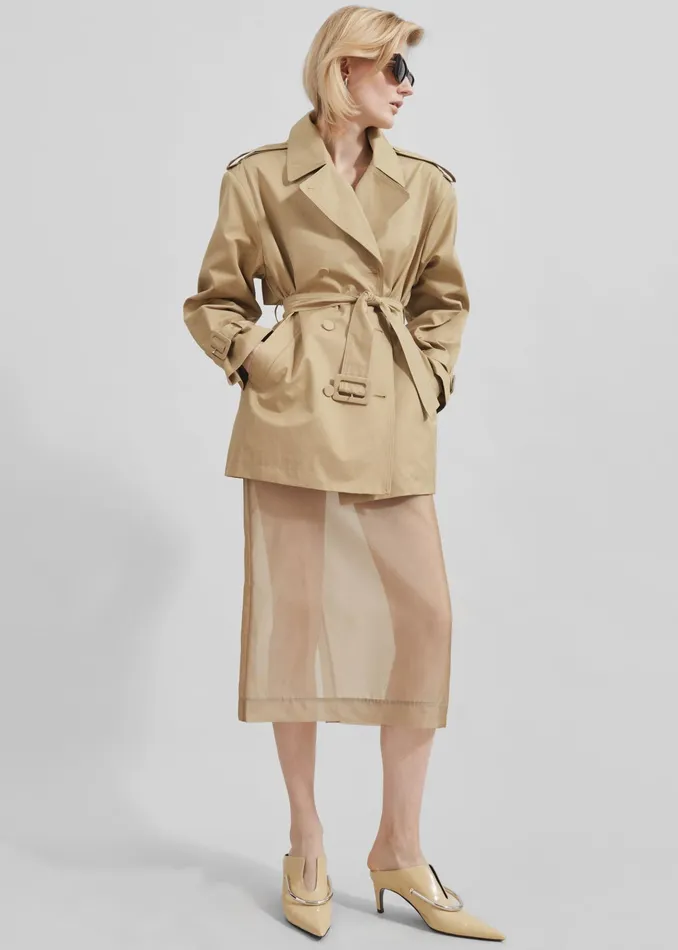 The Frankie Shop Bottoms Peri Sheer Midi Skirt 8211 Desert Sand 8211 Women