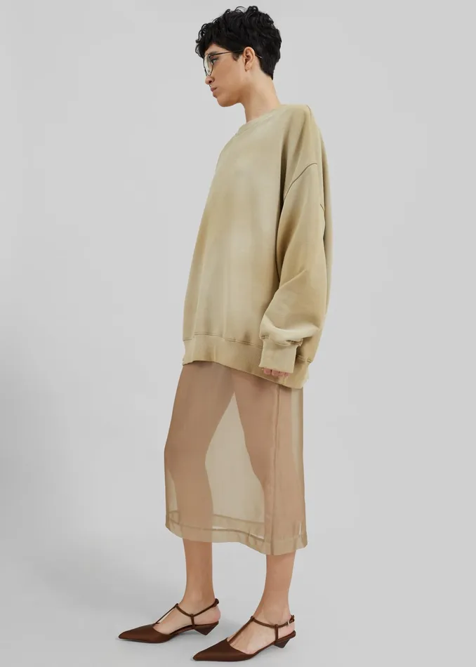 The Frankie Shop Bottoms Peri Sheer Midi Skirt 8211 Desert Sand 8211 Women