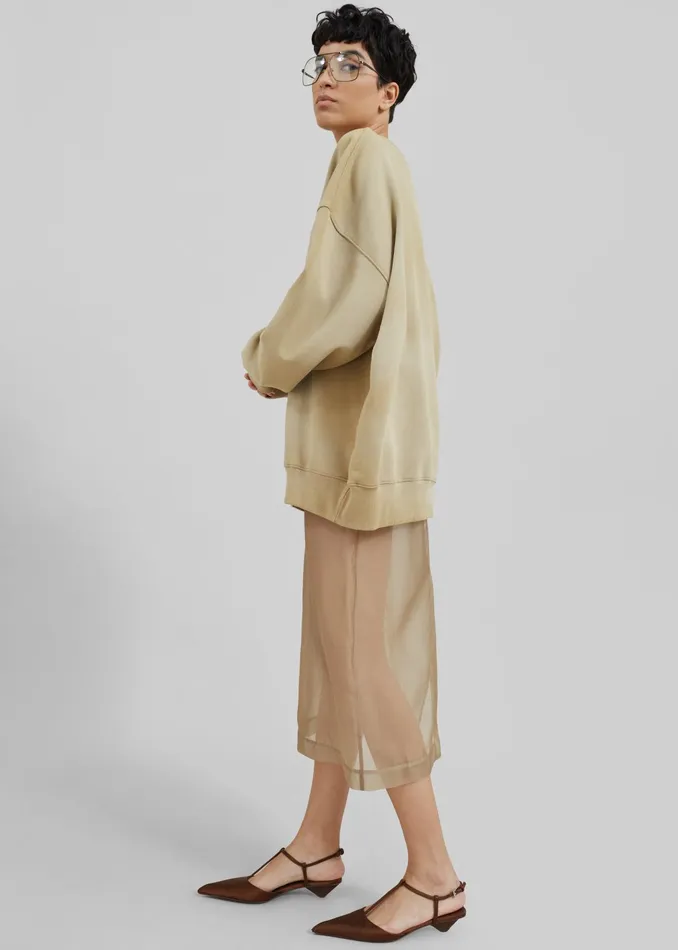 The Frankie Shop Bottoms Peri Sheer Midi Skirt 8211 Desert Sand 8211 Women