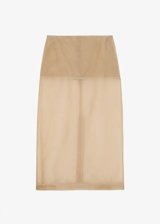 The Frankie Shop Bottoms Peri Sheer Midi Skirt 8211 Desert Sand 8211 Women