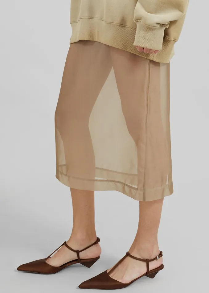 The Frankie Shop Bottoms Peri Sheer Midi Skirt 8211 Desert Sand 8211 Women