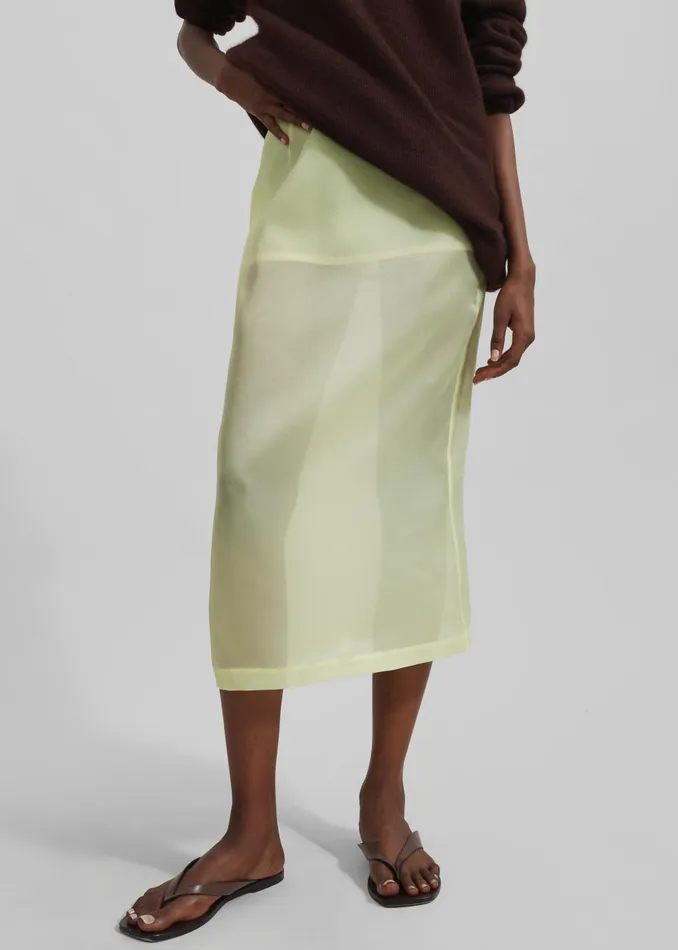 The Frankie Shop Bottoms Renna Organza Midi Skirt 8211 Yellow 8211 Women