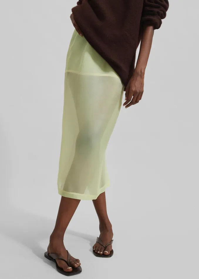 The Frankie Shop Bottoms Renna Organza Midi Skirt 8211 Yellow 8211 Women
