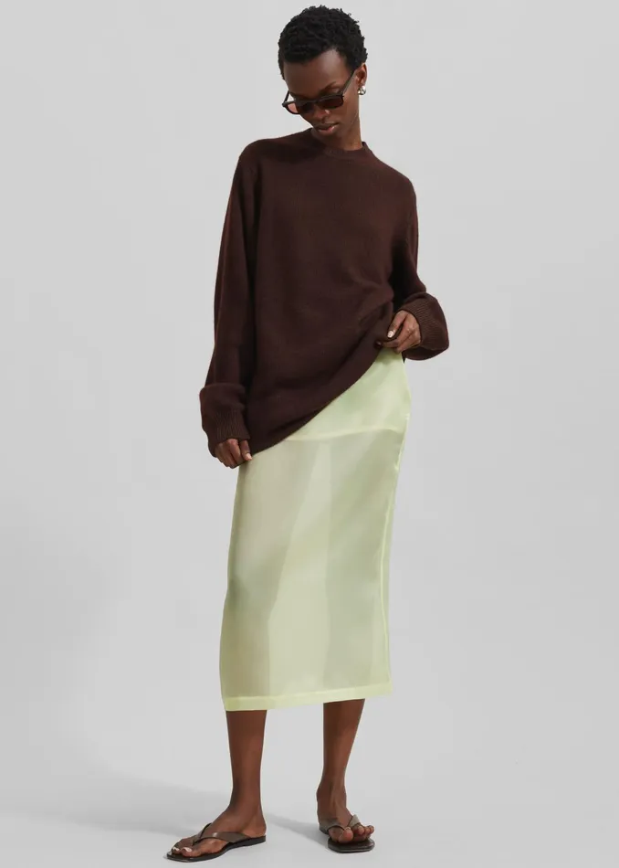 The Frankie Shop Bottoms Renna Organza Midi Skirt 8211 Yellow 8211 Women