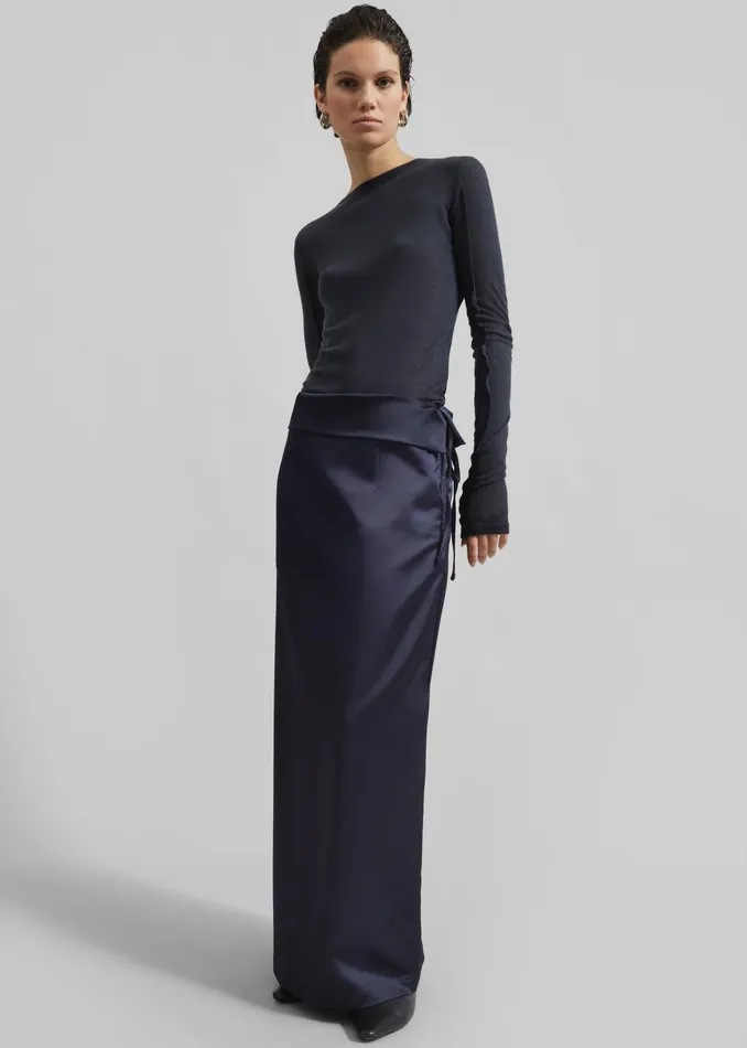 The Frankie Shop Bottoms Rhone Skirt 8211 Navy 8211 Women