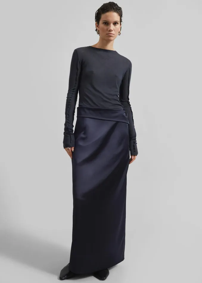 The Frankie Shop Bottoms Rhone Skirt 8211 Navy 8211 Women
