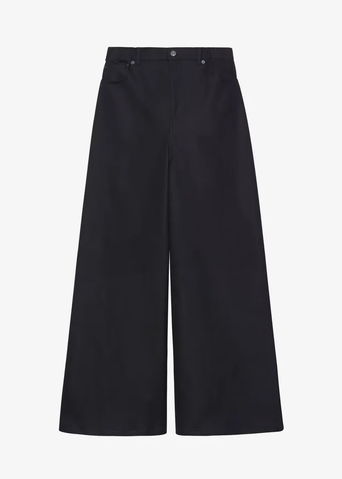 The Frankie Shop Bottoms Sasha Wide Leg Twill Pants 8211 Black 8211 Women