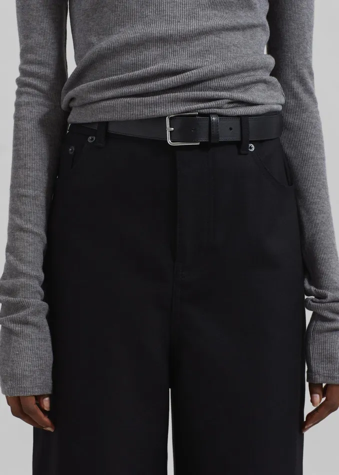 The Frankie Shop Bottoms Sasha Wide Leg Twill Pants 8211 Black 8211 Women