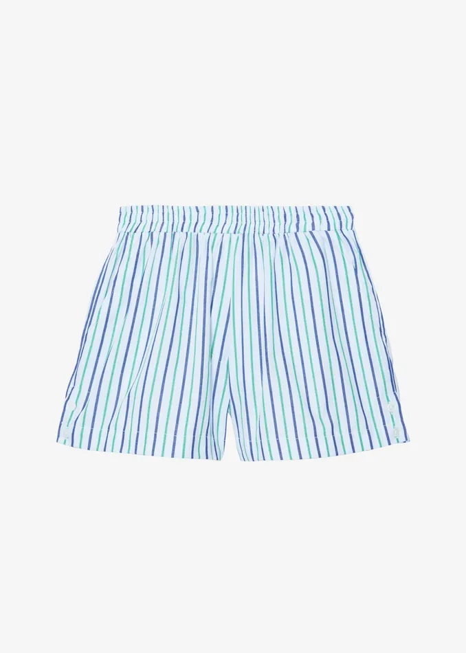 The Frankie Shop Bottoms Sinead Boxer Shorts 8211 WhiteGreen Stripe 8211 Women