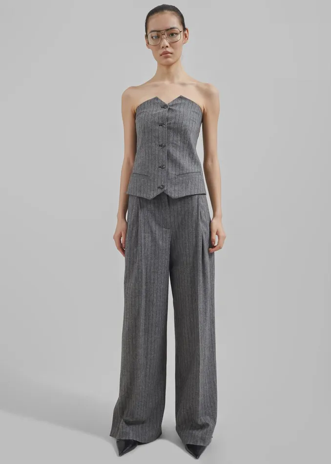 The Frankie Shop Bottoms The Garment Tilda Pants 8211 GreyBlack Stripe 8211 Women
