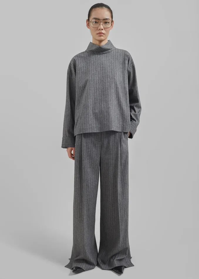 The Frankie Shop Bottoms The Garment Tilda Pants 8211 GreyBlack Stripe 8211 Women