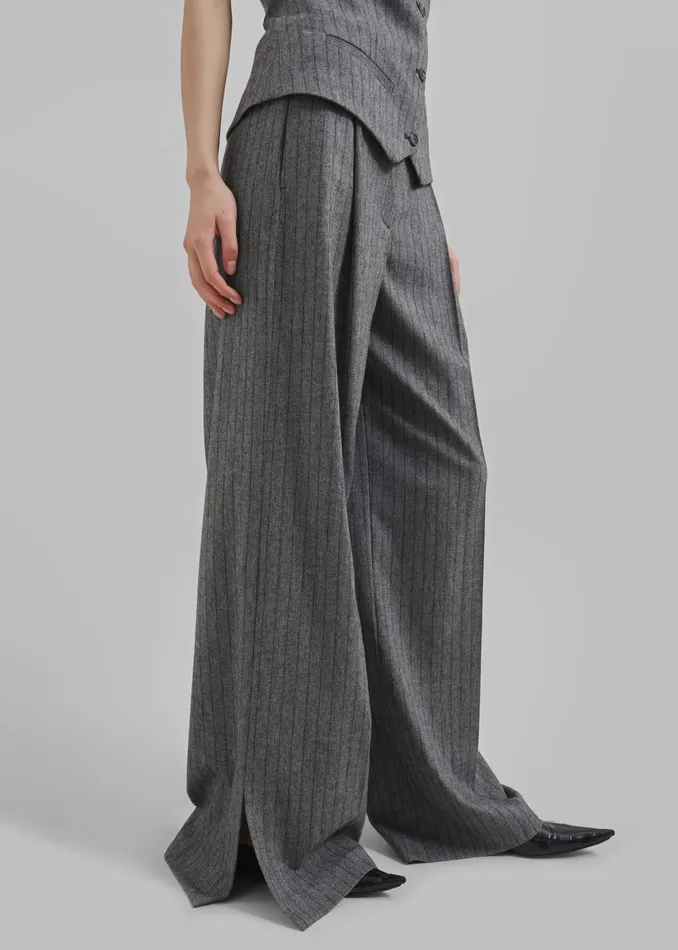 The Frankie Shop Bottoms The Garment Tilda Pants 8211 GreyBlack Stripe 8211 Women