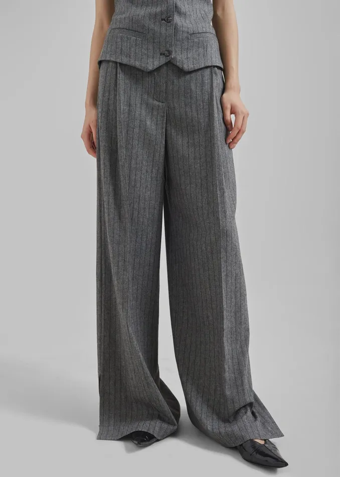 The Frankie Shop Bottoms The Garment Tilda Pants 8211 GreyBlack Stripe 8211 Women