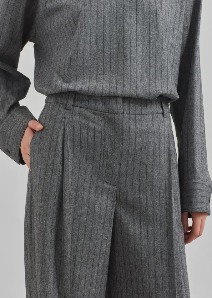 The Frankie Shop Bottoms The Garment Tilda Pants 8211 GreyBlack Stripe 8211 Women
