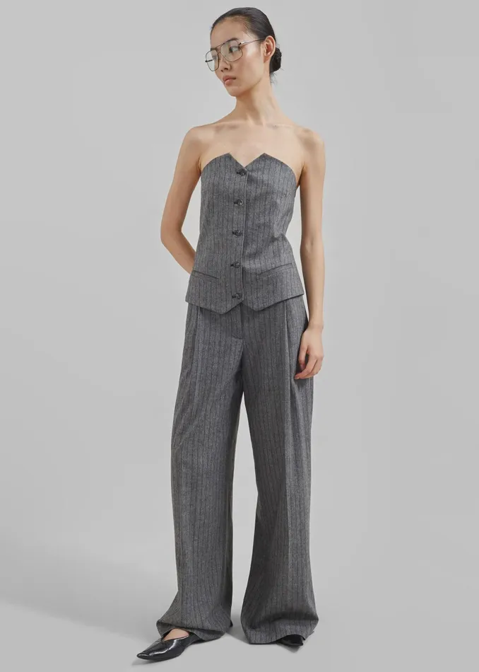 The Frankie Shop Bottoms The Garment Tilda Pants 8211 GreyBlack Stripe 8211 Women