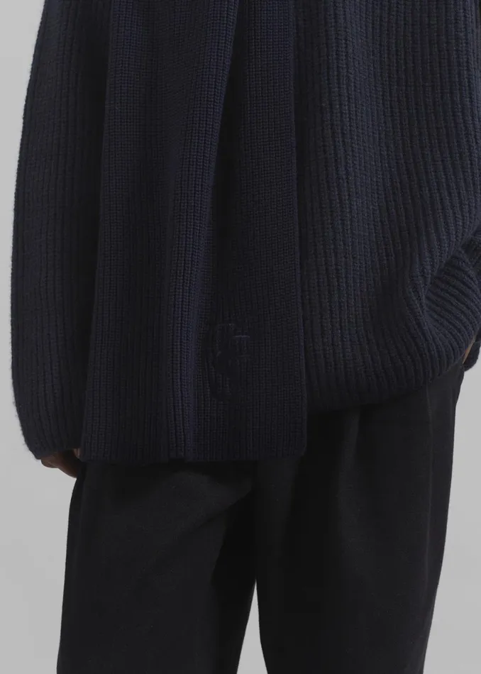 The Frankie Shop Colton Wool Scarf 8211 Navy 8211 Men