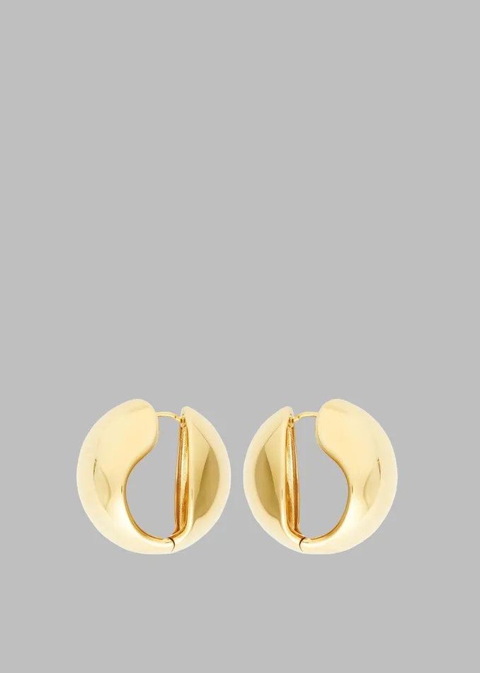 The Frankie Shop Coperni Creole Logo Earrings 8211 Gold 8211 Women