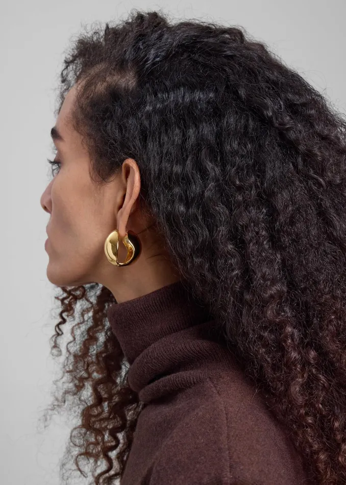 The Frankie Shop Coperni Creole Logo Earrings 8211 Gold 8211 Women
