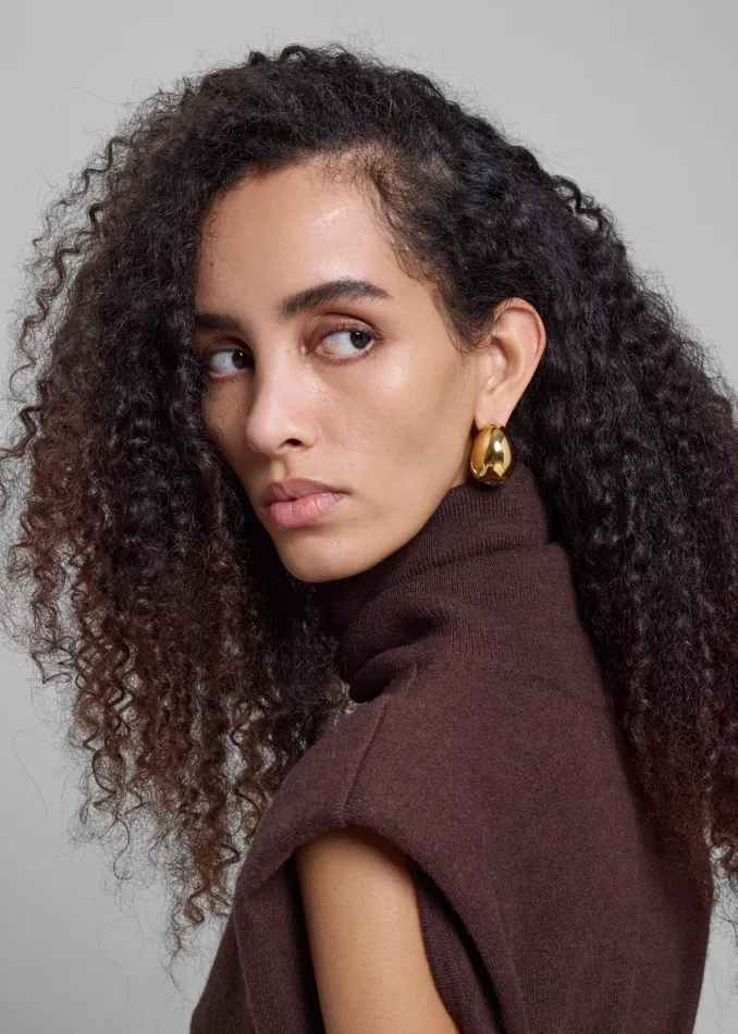 The Frankie Shop Coperni Creole Logo Earrings 8211 Gold 8211 Women