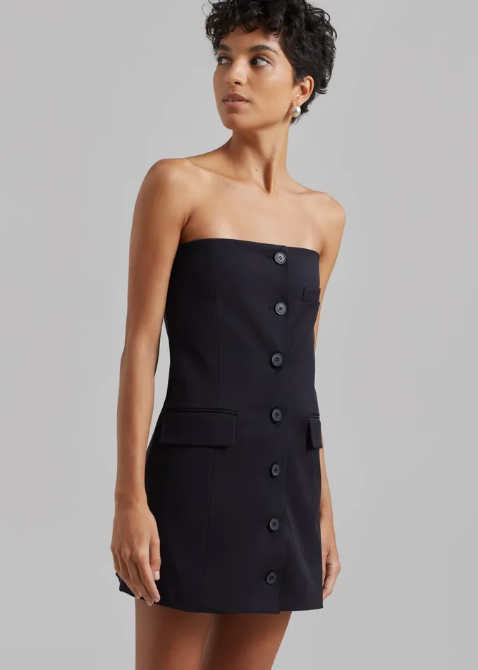 The Frankie Shop Dresses Cyniah Strapless Vest 8211 Black 8211 Women