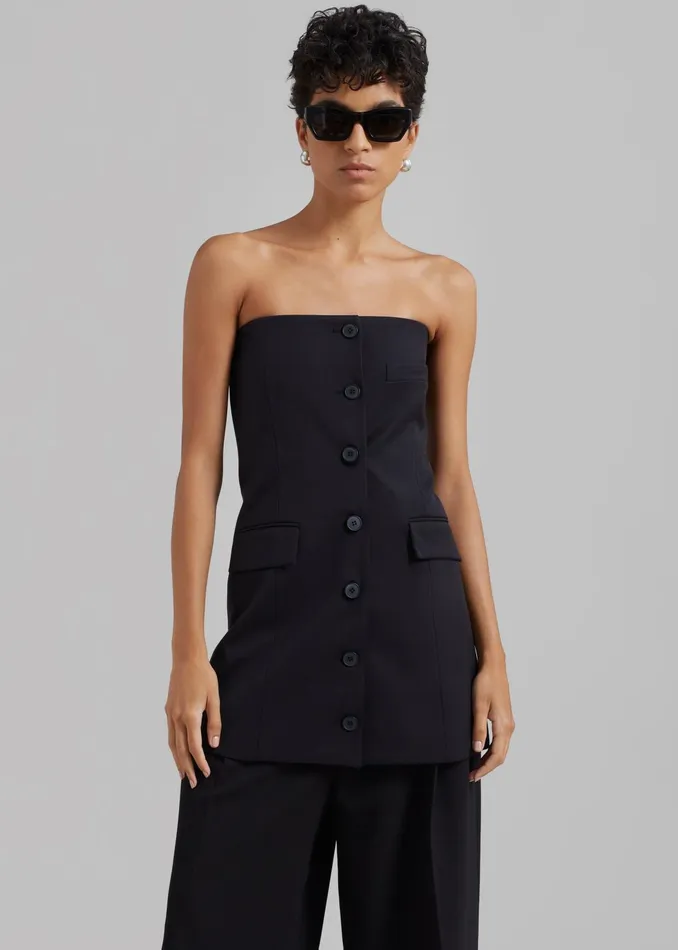 The Frankie Shop Dresses Cyniah Strapless Vest 8211 Black 8211 Women