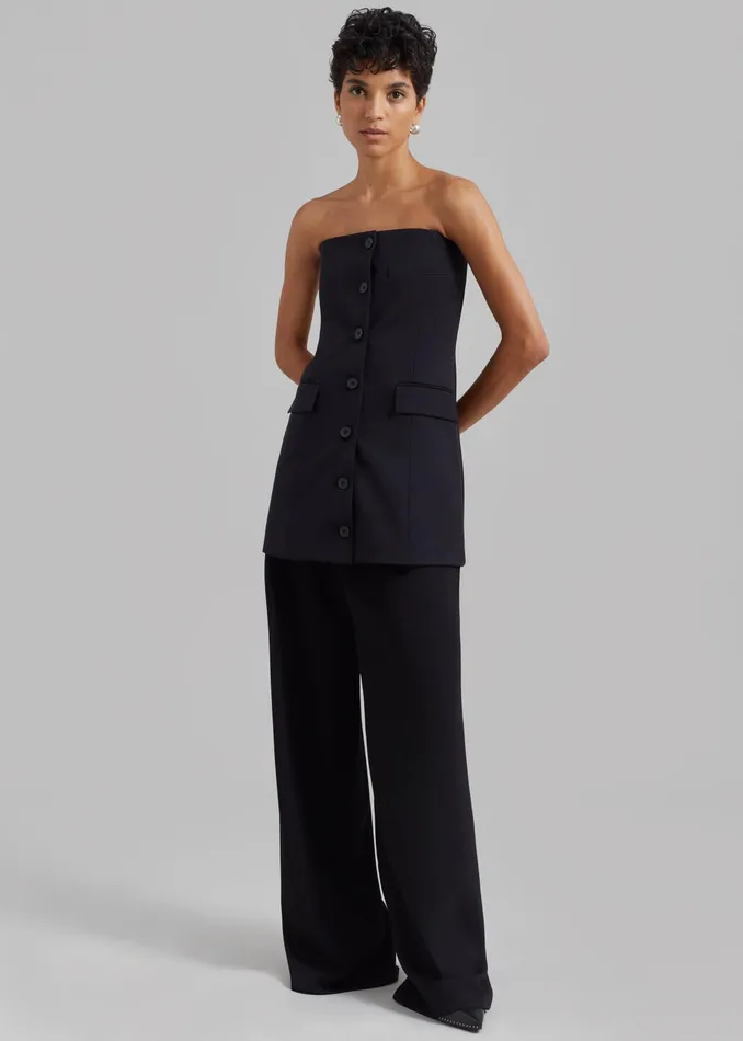 The Frankie Shop Dresses Cyniah Strapless Vest 8211 Black 8211 Women