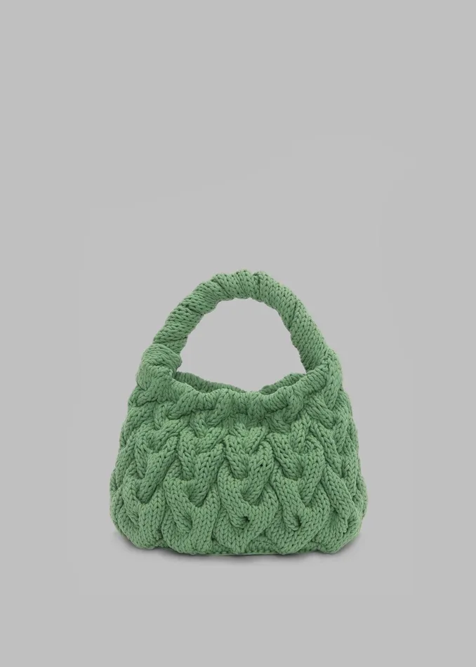 The Frankie Shop Jw Anderson Cable Knit Bag 8211 Green 8211 Women