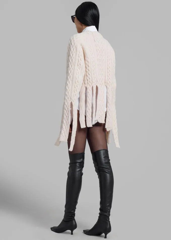 The Frankie Shop Knitwear Coperni Shredded Knit Sweater 8211 Beige 8211 Women
