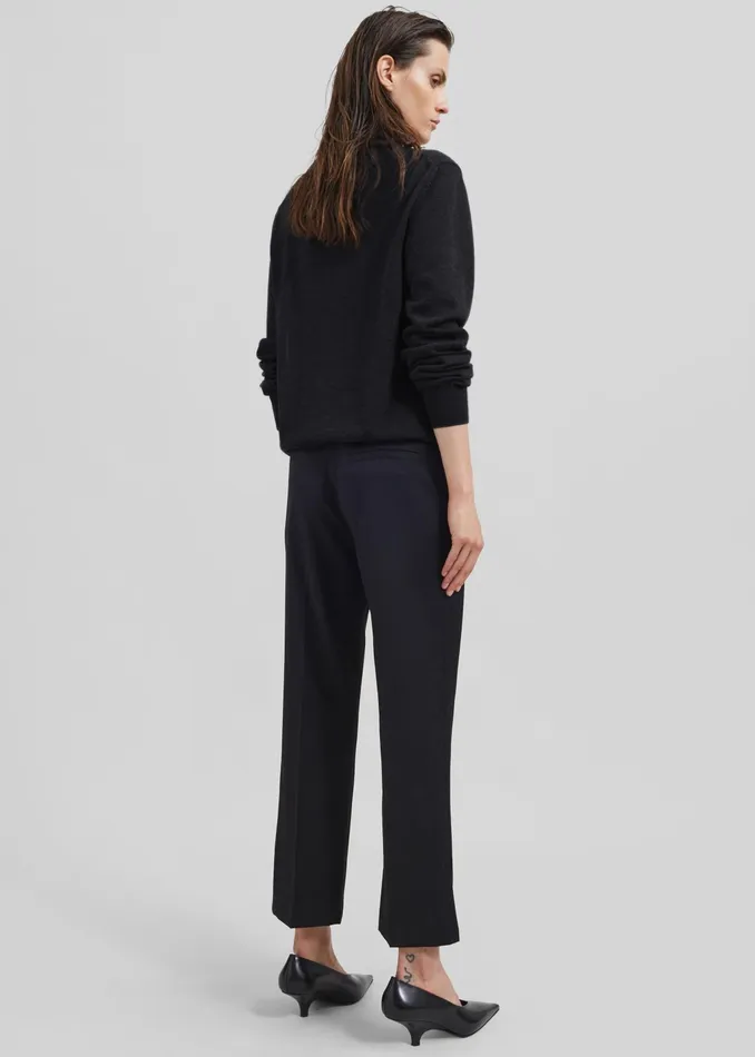 The Frankie Shop Knitwear Eve Thin Turtleneck Sweater 8211 Dark Grey Melange 8211 Women