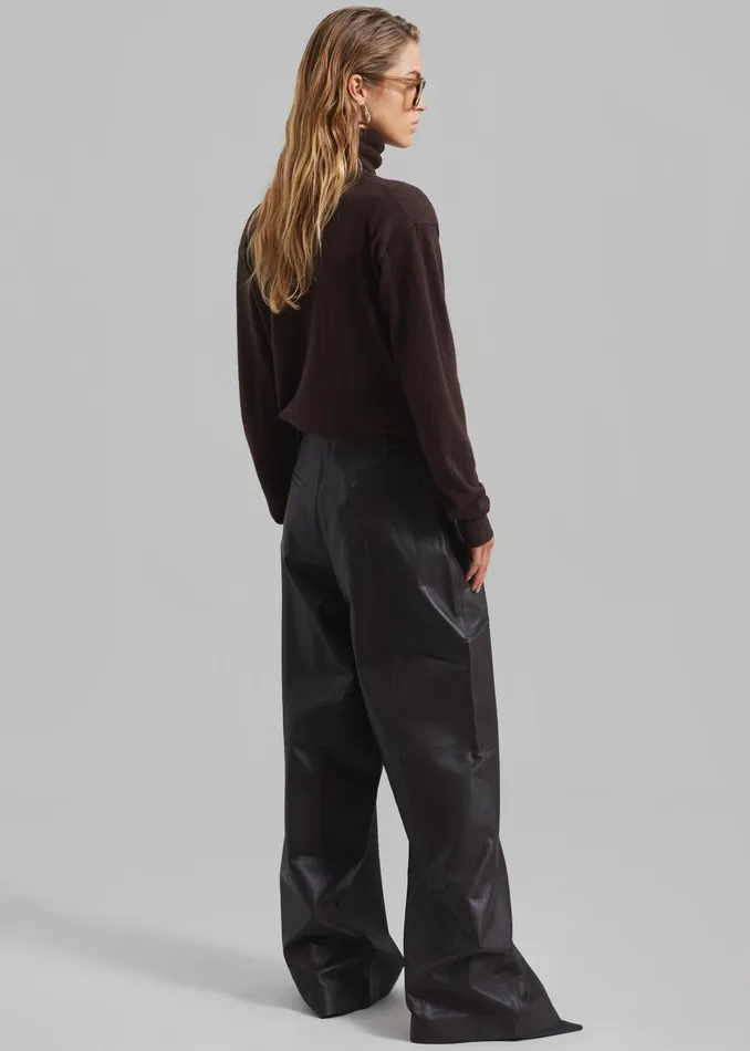 The Frankie Shop Knitwear Ines Thin Padded Turtleneck 8211 Brown 8211 Women