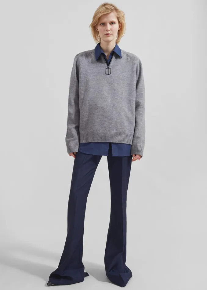 The Frankie Shop Knitwear Jw Anderson Wire Puller Jumper 8211 Dark Grey 8211 Women