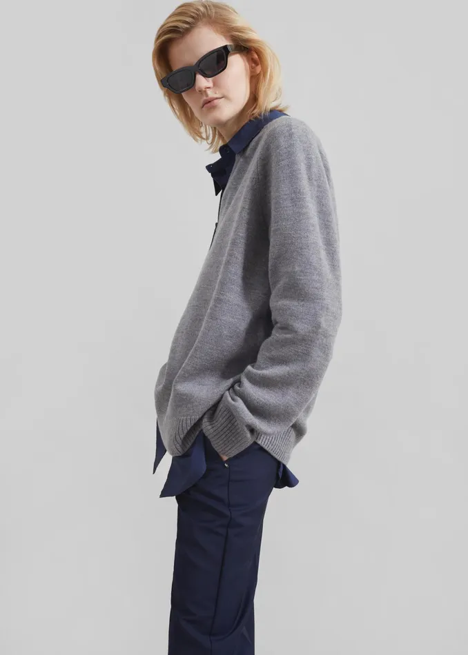 The Frankie Shop Knitwear Jw Anderson Wire Puller Jumper 8211 Dark Grey 8211 Women