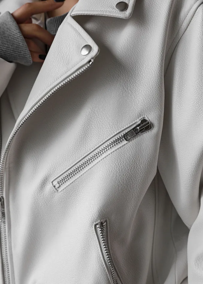 The Frankie Shop Outerwear Aria Faux Leather Jacket 8211 White 8211 Women