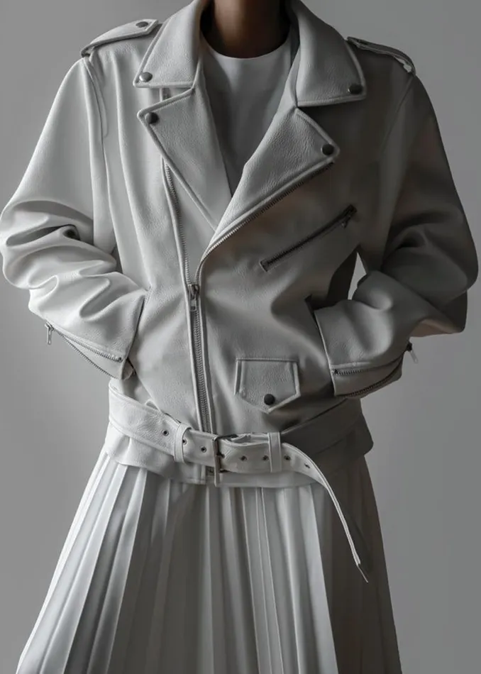 The Frankie Shop Outerwear Aria Faux Leather Jacket 8211 White 8211 Women