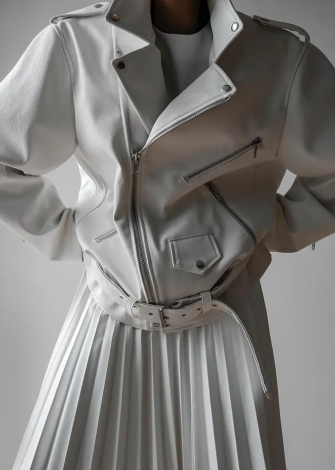 The Frankie Shop Outerwear Aria Faux Leather Jacket 8211 White 8211 Women