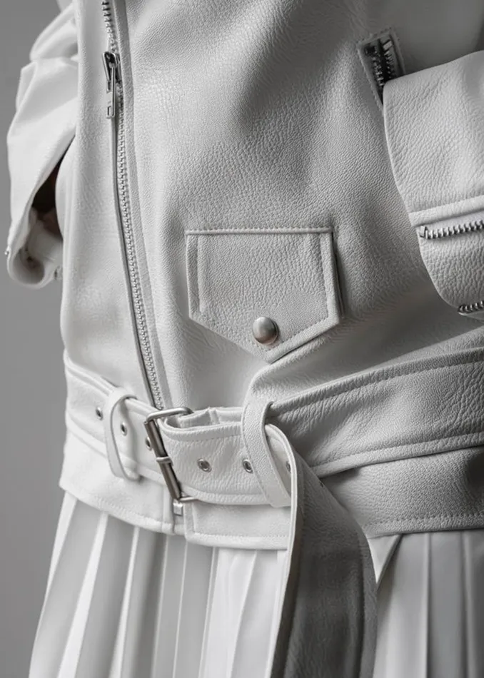 The Frankie Shop Outerwear Aria Faux Leather Jacket 8211 White 8211 Women