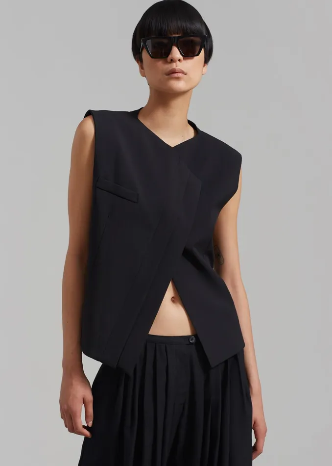 The Frankie Shop Outerwear Ashton Cross Vest 8211 Black 8211 Women