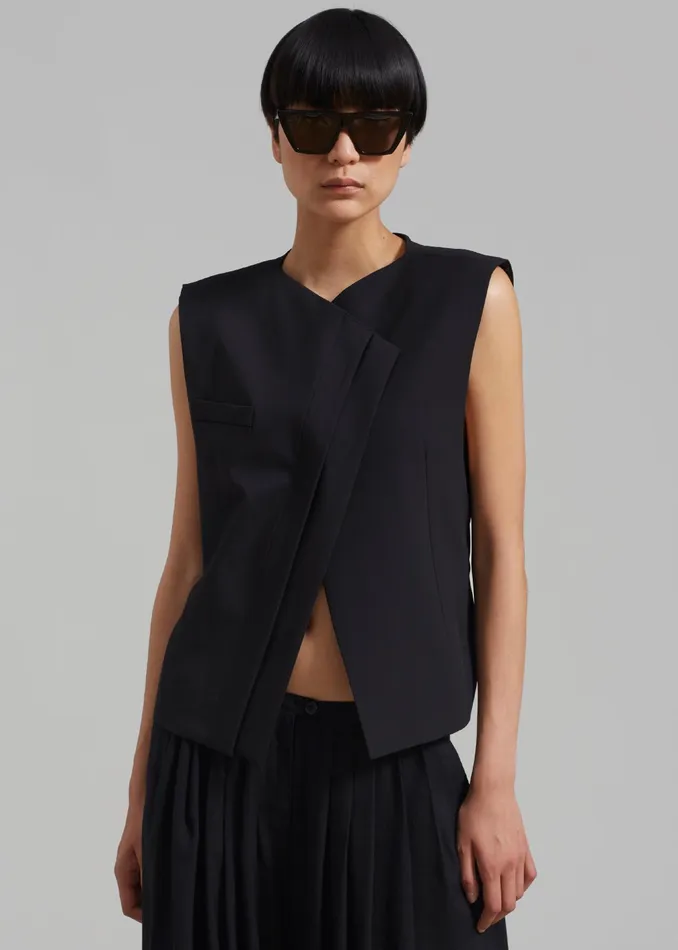 The Frankie Shop Outerwear Ashton Cross Vest 8211 Black 8211 Women