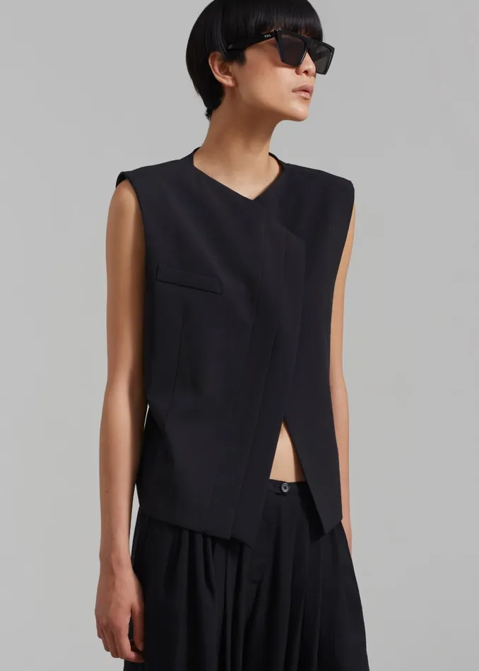 The Frankie Shop Outerwear Ashton Cross Vest 8211 Black 8211 Women