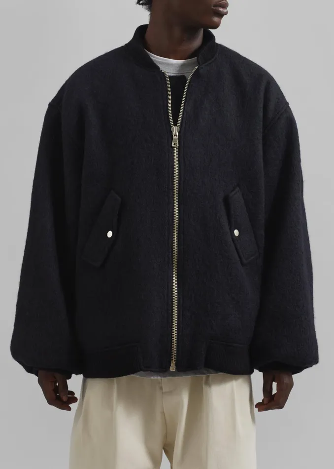 The Frankie Shop Outerwear Astra Wool Bomber Jacket 8211 Black 8211 Men