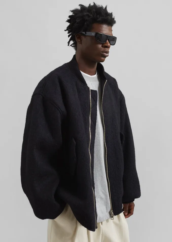 The Frankie Shop Outerwear Astra Wool Bomber Jacket 8211 Black 8211 Men
